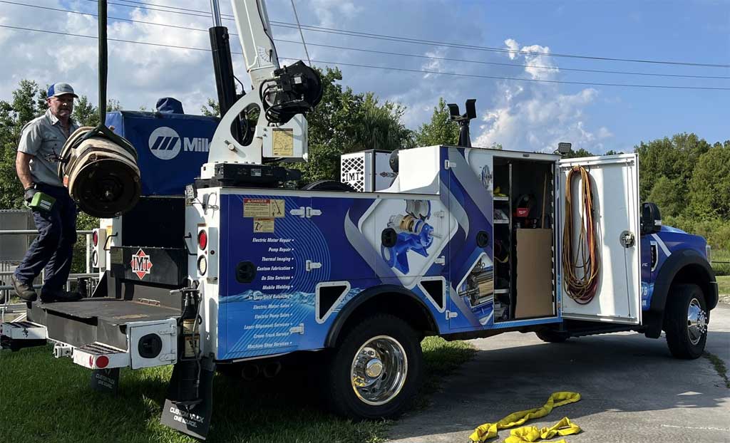 Moline Electric Motor Service Truck Lifting Electric Motor